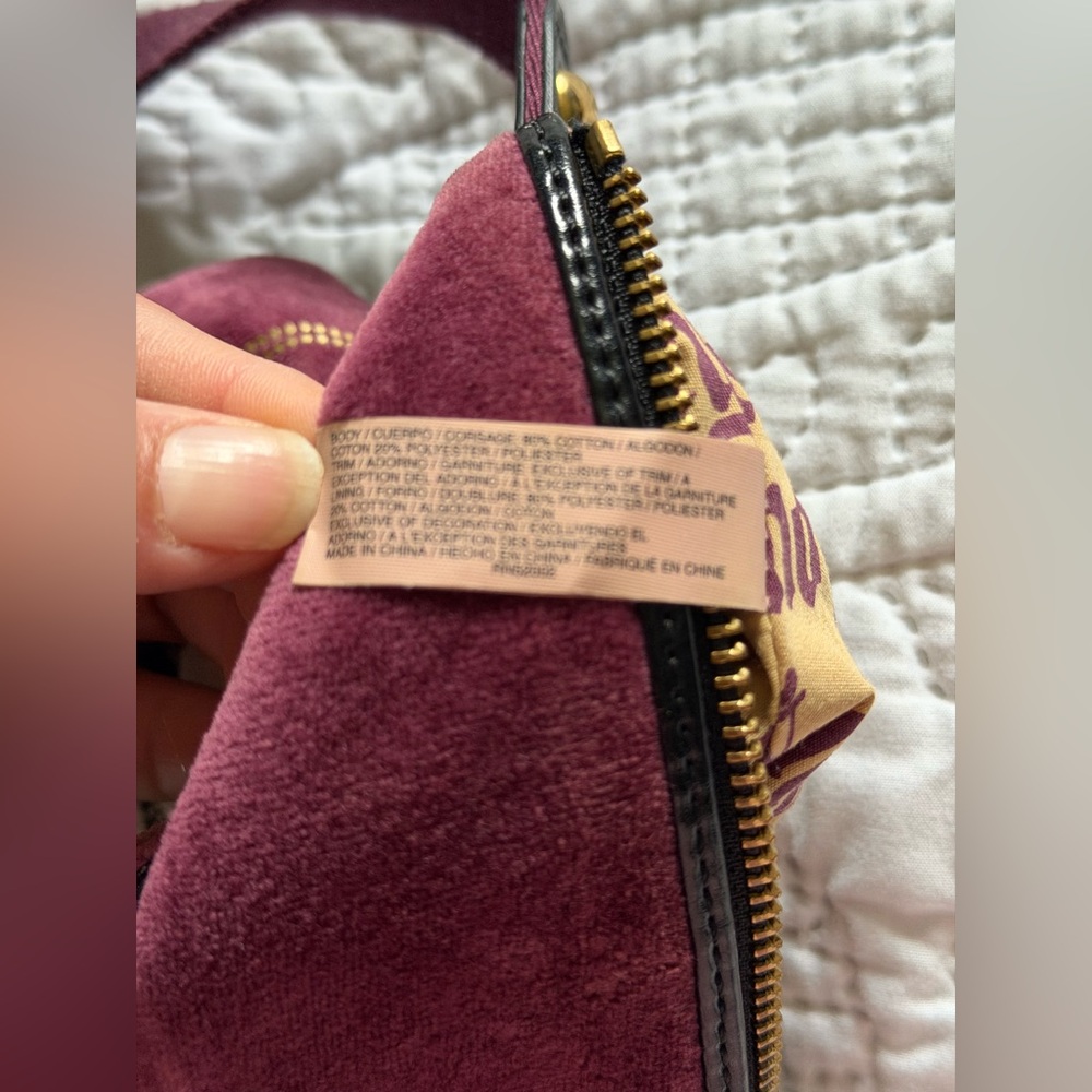 Juicy Couture Crossbody Bag Purse Vintage Y2K Velour Purple RARE see pics - Picture 9 of 15